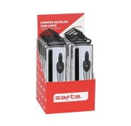 Safta Expositor con 10 Compases Escolares - Incluye Lapiz - Ergonomico - Colores Surtidos