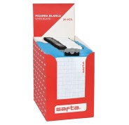 Safta Expositor con 20 Pizarras Blancas - Doble Cara - Incluye Rotulador y Borrador - Formato Antiroturas - Color Blanco