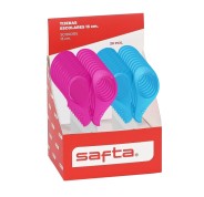 Safta Expositor con 20 Tijeras de 13cm - Asas Ergonomicas - Punta Redonda Segura - Cuchillas de Acero - Colores Surtidos