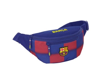 Safta F.C.Barcelona Bolsa de Cintura de 2.485L - 2 Compartimentos - Cinta Ajustable con Cierre de PVC - Cierre con Cremallera - 23x12x9cm - Color Rojo y Azul