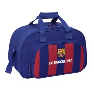 Safta F.C. Barcelona Bolsa Deporte - Bandolera Ajustable - Asa de Mano - Fondo Semirigido Extraible - 40x24x23cm - Tacos Protectores - Color Rojo y Azul