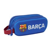 Safta F.C. Barcelona Estuche Portatodo 3D - 2 Compartimentos - Asa de Mano - 21x8x6cm - Color Azul