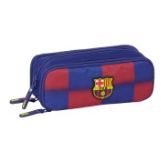 Safta F.C.Barcelona Estuche Portatodo de 1.345L - 3 Compartimentos - Laterales con Apertura Total - Cierre de Cremallera - 21x8x8cm - Color Rojo y Azul