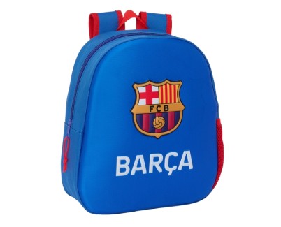 Safta F.C. Barcelona Mochila 3D - Asa de Mano - Portabotellas Lateral - 27x33x10cm - Color Azul