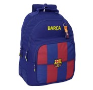 Safta F.C.Barcelona Mochila Escolar de 20L - Adaptable a Carro - 3 Compartimentos - Portabotellas - 32x42x15cm - Color Rojo y Azul