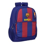 Safta F.C.Barcelona Mochila Escolar de 23L - Adaptable a Carro - 2 Compartimentos - Portabotellas - 32x44x16cm - Color Rojo y Azul