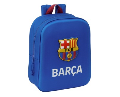 Safta F.C. Barcelona Mochila Guarderia 3D - Asa de Mano - Compartimento Principal con Cremallera - 22x27x10cm - Color Azul