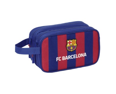 Safta F.C. Barcelona Neceser - 1 Asa de Mano - 2 Compartimentos - 26x15x12.5cm - Color Rojo y Azul