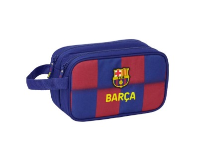 Safta F.C.Barcelona Neceser de 5L Portatodo - 2 Compartimentos - Asa de Mano - Cierre de Cremallera - 26x15x12.5cm - Color Rojo y Azul