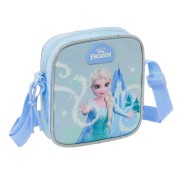 Safta Frozen Bolsito con Bandolera Ajustable - Compacto - Cierre con Cremallera - 16x18x4cm - Color Azul Pastel