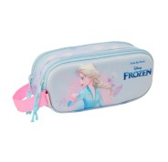 Safta Frozen Estuche Portatodo 3D - 2 Compartimentos - Asa de Mano - 21x8x6cm - Color Rosa/Azul