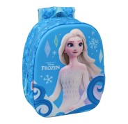Safta Frozen Mochila 3D - Luces LED - Portabotellas - Hombreras Acolchadas - Asa Superior - 8.64L - 270x100x330mm - Color Azul