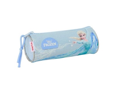 Safta Frozen Portatodo Redondo - Cremallera con Tirador - 20x7x7cm - Color Azul Pastel