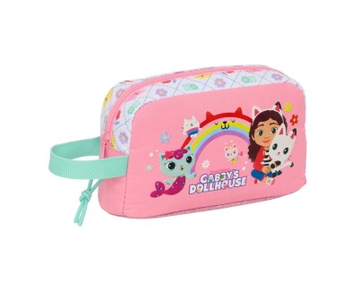 Safta Gabby\'s Dollhouse Bolsa Isotermica Porta Alimentos - Asa de Mano Lateral - Cremallera - 21.5x12x6.5cm - Color Rosa
