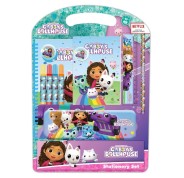 Safta Gabby\'s Dollhouse Confetti Pack Escolar con Plumier Metalico - Lapiz - 4 Rotuladores - Regla 15cm - Sacapuntas - Goma - Libreta A4 - Bloc de Notas A6 - 270x30x375mm - Color Rosa