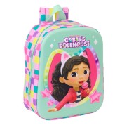 Safta Gabby\'S Dollhouse Mochila Guarderia 3D de 6L - Asa de Mano Superior - Asas Regulables y Acolchadas - Cierre de Cremallera - 22x27x10cm - Color Menta
