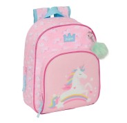 Safta Glowlab Kids Mochila Infantil - Adaptable a Carro - Portabotellas - Hombreras Acolchadas - Bolsillo Frontal - Asa Superior - 9.5L - 280x100x340mm - Color Rosa