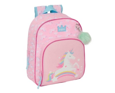 Safta Glowlab Kids Mochila Infantil - Adaptable a Carro - Portabotellas - Hombreras Acolchadas - Bolsillo Frontal - Asa Superior - 9.5L - 280x100x340mm - Color Rosa