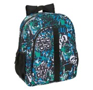 Safta Graffiti Go Mochila - Adaptable a Carro - Bolsillos Laterales - Doble Tirador - Hombreras Acolchadas - Asa Superior - Gran Capacidad - 320x120x380mm - Color Azul Oscuro