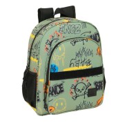 Safta Graffiti Zone Mochila - Adaptable a Carro - Bolsillos Laterales - Doble Tirador - Hombreras Acolchadas - Bolsillo Frontal - Asa Superior - 15L - 320x120x380mm - Color Verde