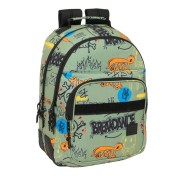 Safta Graffiti Zone Mochila con 2 Compartimentos - Antirozaduras - Adaptable a Carro - Bolsillo Frontal - Portabotellas - Tirador Doble - Hombreras Ergonomicas - 20L - 320x150x420mm - Color Verde