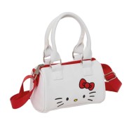 Safta Hello Kitty Bolso - Cremallera - Interior Forrado - Asas y Bandolera Ajustables - 1.20L - 160x75x100mm - Color Blanco