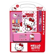 Safta Hello Kitty Iconic Pack Escolar con Plumier Metalico - Lapiz - 4 Rotuladores - Regla 15cm - Sacapuntas - Goma - Libreta A4 - Bloc de Notas A6 - 270x30x375mm - Multicolor