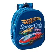Safta Hot Wheels Mochila 3D - Portabotellas - Hombreras Acolchadas - Asa de Mano Superior - 27x33x10cm - Color Azul Marino
