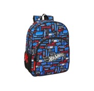 Safta Hot Wheels Mochila Infantil - Adaptable a Carro - Asa de Mano - Bolsillos Laterales - 33x42x14cm