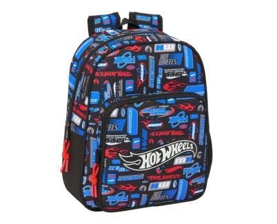 Safta Hot Wheels Mochila Infantil - Portabotellas - Hombreras Acolchadas - Bolsillo Frontal - Asa de Mano Superior - 9L - 270x100x330mm - Color Azul