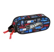 Safta Hot Wheels Portatodo - 2 Compartimentos con Cremalleras - Asa Lateral - 1L - 210x60x80mm - Color Azul