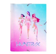 Safta K-Pop Demon Hunters Carpeta Clasificadora - Formato Folio - Cierre con Gomas Elasticas - Tapas Duras Forradas - 26x33.5x4cm - Multicolor