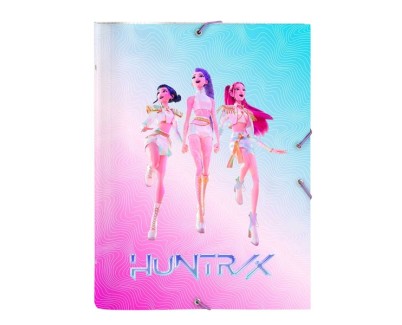 Safta K-Pop Demon Hunters Carpeta Clasificadora - Formato Folio - Cierre con Gomas Elasticas - Tapas Duras Forradas - 26x33.5x4cm - Multicolor