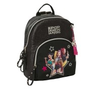 Safta K-Pop Demon Hunters Energy Mini Mochila - Bolsillo Frontal y Trasero - Cremallera - Hombreras Ajustables - Asa Superior - Compacta y Ligera - 25x30x13cm - Color Negro