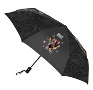 Safta K-Pop Demon Hunters Energy Paraguas Automatico - Plegable - Cupula con 8 Paneles - Diametro de 58cm - Asa Engomada - Poliester - Color Negro