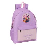 Safta K-Pop Demon Hunters Iconic Mochila para Portatiles hasta 14.1\" - Portabotellas - Cremallera con Doble Tirador - Asa de Mano - Bolsillo Frontal - Acolchada - 31x43x13cm - Color Lavanda