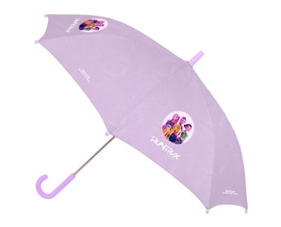 Safta K-Pop Demon Hunters Iconic Paraguas Automatico - Diametro de 60cm - Cupula con 8 Paneles - Punta de PVC - Asa Engomada - Poliester - Color Lavanda
