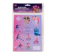 Safta K-Pop Demon Hunters Pack de 12 Pegatinas - 12 Motivos Diferentes - Presentado en Blister - 10.5x14.8cm - Multicolor