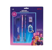 Safta K-Pop Demon Hunters Pack Escolar - 2 Lapices - Regla - Sacapuntas - Goma de Borrar - Multicolor