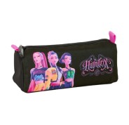 Safta K-Pop Demon Hunters Portatodo - 1 Compartimento con Cremallera - 21x8x7cm - Color Negro y Rosa