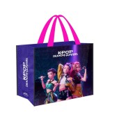 Safta K-Pop Demon Hunters Shopper Bolsa Reutilizable - 36 Litros - Asas de Mano - Polipropileno - 45x40x20cm - Color Azul Noche