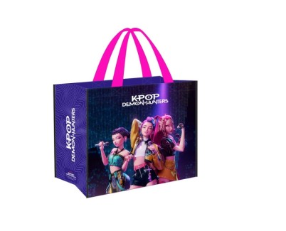 Safta K-Pop Demon Hunters Shopper Bolsa Reutilizable - 36 Litros - Asas de Mano - Polipropileno - 45x40x20cm - Color Azul Noche