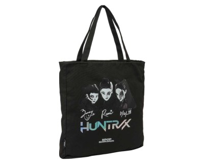 Safta K-Pop Demon Hunters Soul Tote Bag Bolsa de Tela - Cremallera - Bolsillo Interior - Asas de Mano - 36x38x6.5cm - Color Negro