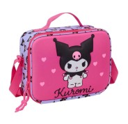 Safta Kuromi Bolsa Isotermica Porta Alimentos - Frontal 3D - Cremallera - Bandolera Ajustable - Asa de Mano - 25x19.5x9cm - Color Magenta