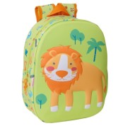 Safta Leon Mochila 3D - Portabotellas - Hombreras Acolchadas - Asa Superior - Ligero y Duradero - Color Verde Claro