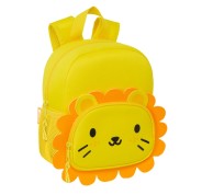 Safta Leon Mochila de Neopreno - Bolsillo Frontal - Tirador Doble - Portabotellas - Interior Forrado - Hombreras y Espalda Acolchadas - Asa de Mano - 200x90x250mm - Color Amarillo