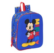Safta Mickey Mouse Today Mochila Guarderia - Solapa Imantada - Adapatable a Carro - Cremallera - Tarjeta ID - Asa de Mano - 6L - 220x100x270mm - Color Azul