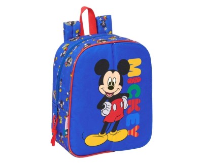 Safta Mickey Mouse Today Mochila Guarderia - Solapa Imantada - Adapatable a Carro - Cremallera - Tarjeta ID - Asa de Mano - 6L - 220x100x270mm - Color Azul