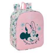 Safta Minnie Mouse Minty Mochila Guarderia - Adaptable a Carro - Tarjeta de Identificacion - Asa de Mano Superior - 6L - 220x100x270mm - Color Rosa Pastel