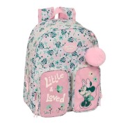 Safta Minnie Mouse Minty Mochila Infantil - Adaptable a Carro - Portabotellas - Hombreras Acolchadas - Bolsillo Frontal - Asa Superior - 9.5L - 280x100x340mm - Color Rosa Pastel